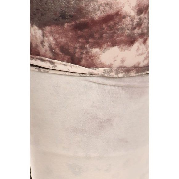(Plus) Curvy Mauve Pink Tie Dye Pattern Print Leggings - Picture 5 of 5